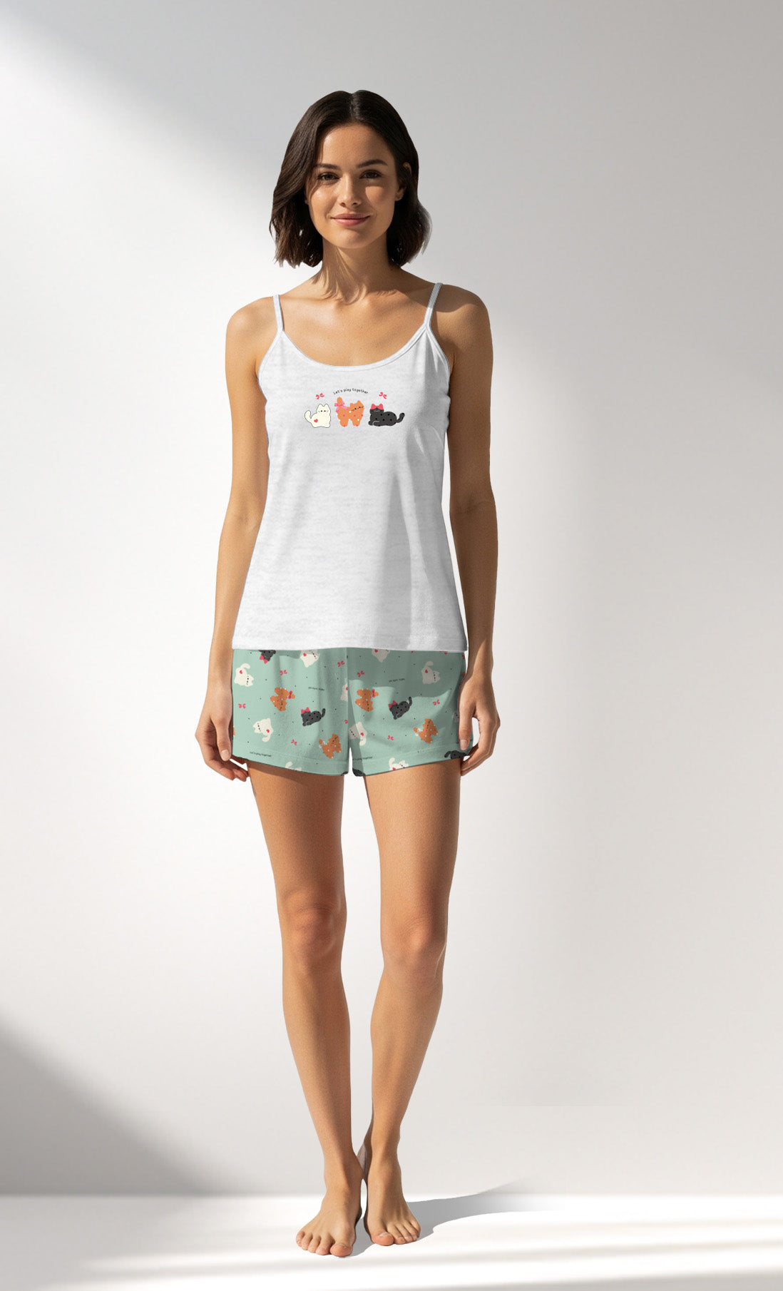 Woman Supreme Baliko Thin Strap Short Set - B-KAR MELANJ - Image 1