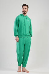 Unisex Lounge Green Hoodie Set