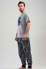 CEPLI ERKEK P.SUPREM O YAKA KISA KOL MANSETLI PIJAMA TAKIM