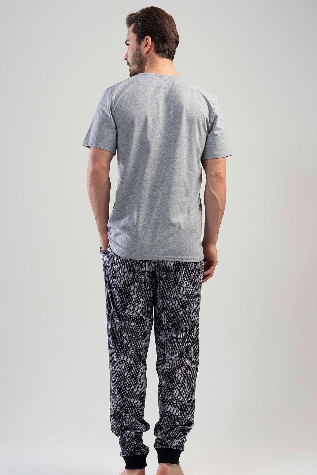 CEPLI ERKEK P.SUPREM O YAKA KISA KOL MANSETLI PIJAMA TAKIM