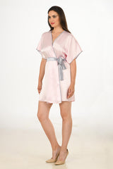Woman Satin Pinky Dressing Gown