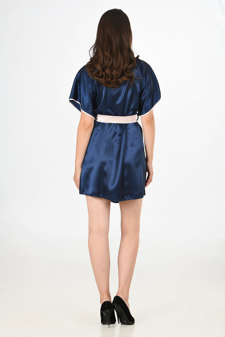 Woman Satin Carte Dressing Gown