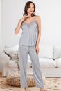 Woman Exclusive Satin Gray Pyjama Set