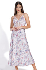 Woman Exclusive Satin White Flowa Tunic