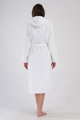 Woman Triga White Hoodie Detail Bathrobe
