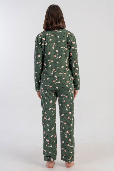 KADIN SUPREM TAMAMI DUGMELI UZUN KOL PIJAMA TAKIM
