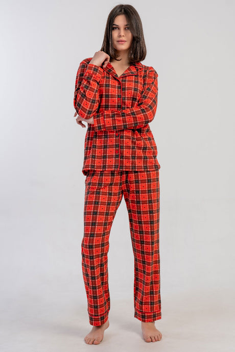 KADIN SUPREM TAMAMI DUGMELI UZUN KOL PIJAMA TAKIM