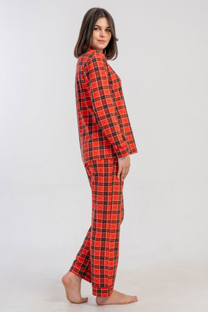 KADIN SUPREM TAMAMI DUGMELI UZUN KOL PIJAMA TAKIM