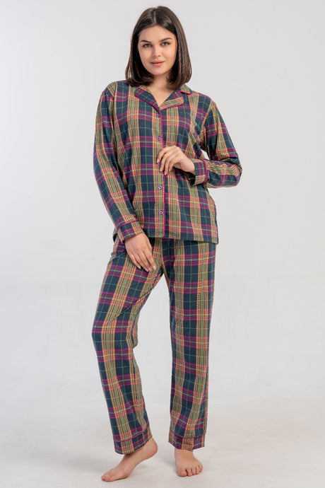 KADIN SUPREM TAMAMI DUGMELI UZUN KOL PIJAMA TAKIM