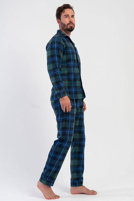 ERKEK POLAR TAMAMI DUGMELI UZUN KOL PIJAMA TAKIM