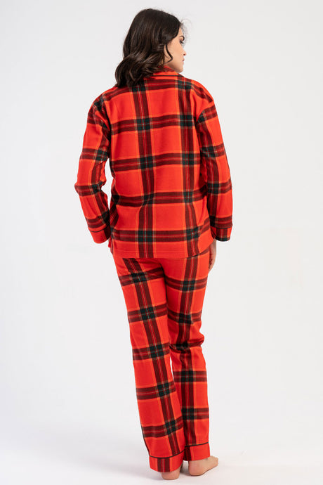 KADIN POLAR TAMAMI DUGMELI UZUN KOL PIJAMA TAKIM