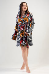 Woman Big Size Dark Winter Dressing Gown