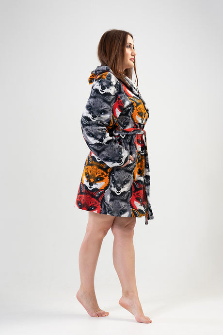 Woman Big Size Dark Winter Dressing Gown