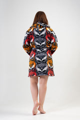 Woman Big Size Dark Winter Dressing Gown