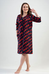 Woman Big Size Love You Home Dress