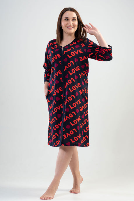 Woman Big Size Love You Home Dress