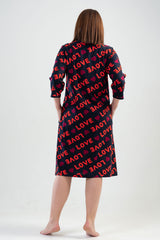 Woman Big Size Love You Home Dress