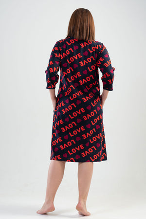 Woman Big Size Love You Home Dress
