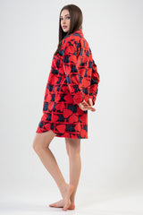 Woman Fleece Red Heart Tunic