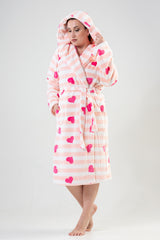 Woman Big Size Softy Heart Dressing Gown