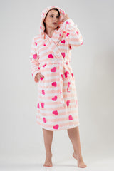 Woman Big Size Softy Heart Dressing Gown
