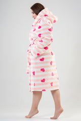 Woman Big Size Softy Heart Dressing Gown