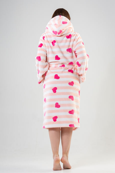 Woman Big Size Softy Heart Dressing Gown