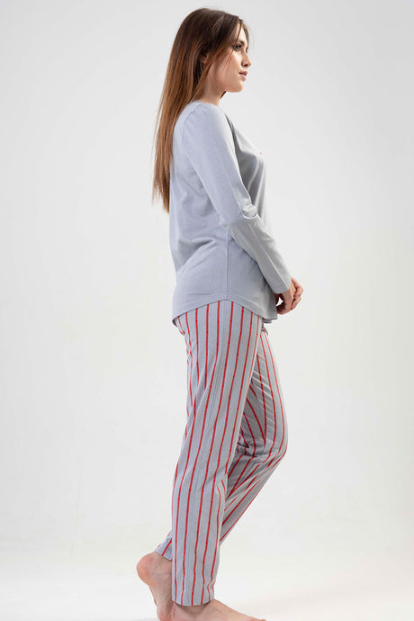 KADIN P.SUPREM O YAKA UZUN KOL ETEGI OVAL CEPLI PIJAMA TAKIM"
