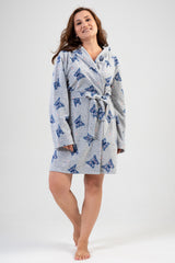 Woman Big Size Gray Dressing Gown