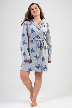 Woman Big Size Gray Dressing Gown