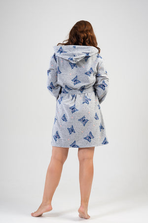 Woman Big Size Gray Dressing Gown