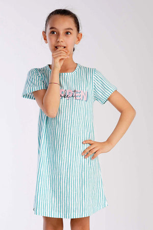 KIZ COCUK P.SUPREM O YAKA KISA KOL ETEGI OVAL TUNIK(3-4/9-10)
