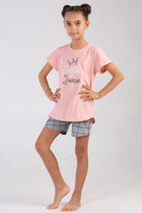 Kids' Girl Big Age Selfie Queen Short Set