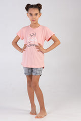 Kids' Girl Big Age Selfie Queen Short Set