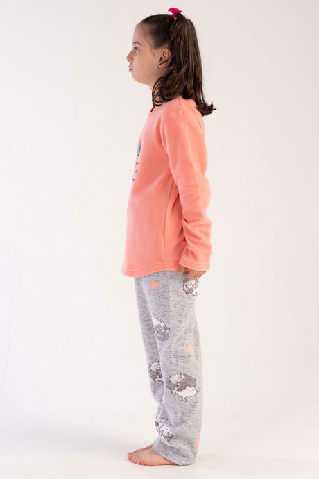 KIZ COCUK POLAR O YAKA UZUN KOL ETEGI OVAL PIJAMA TAKIM(7-8/13-14)