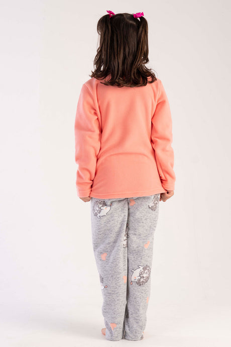 KIZ COCUK POLAR O YAKA UZUN KOL ETEGI OVAL PIJAMA TAKIM(7-8/13-14)