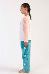 KIZ COCUK SOFT O YAKA REGLAN UZUN KOL ETEGI OVAL PIJAMA TAKIM( 7-8/13-14)
