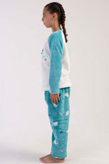KIZ COCUK SOFT O YAKA REGLAN UZUN KOL ETEGI OVAL PIJAMA TAKIM( 7-8/13-14)