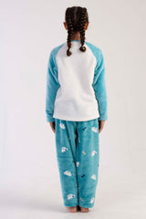 KIZ COCUK SOFT O YAKA REGLAN UZUN KOL ETEGI OVAL PIJAMA TAKIM( 7-8/13-14)