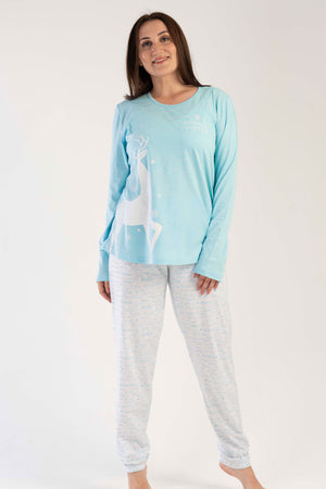 KADIN P.SUPREM XXL O YAKA UZUN KOL ETEGI OVAL PIJAMA TAKIM