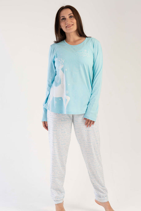 KADIN P.SUPREM XXL O YAKA UZUN KOL ETEGI OVAL PIJAMA TAKIM