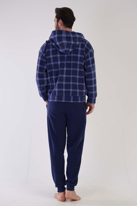 CEPLI ERKEK POLAR KAPSONLU FERMUARLI MANSETLI PIJAMA TAKIM