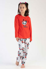 KIZ COCUK P.SUPREM O YAKA UZUN KOL ETEGI OVAL PIJAMA TAKIM(9-10/15-16)