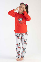 KIZ COCUK P.SUPREM O YAKA UZUN KOL ETEGI OVAL PIJAMA TAKIM(9-10/15-16)