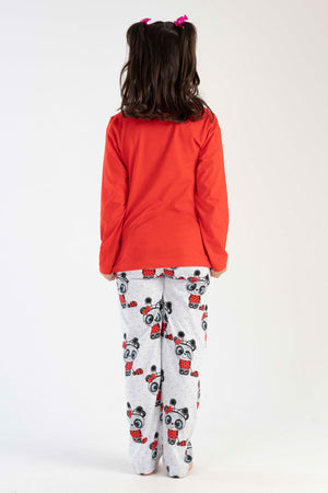 KIZ COCUK P.SUPREM O YAKA UZUN KOL ETEGI OVAL PIJAMA TAKIM(9-10/15-16)