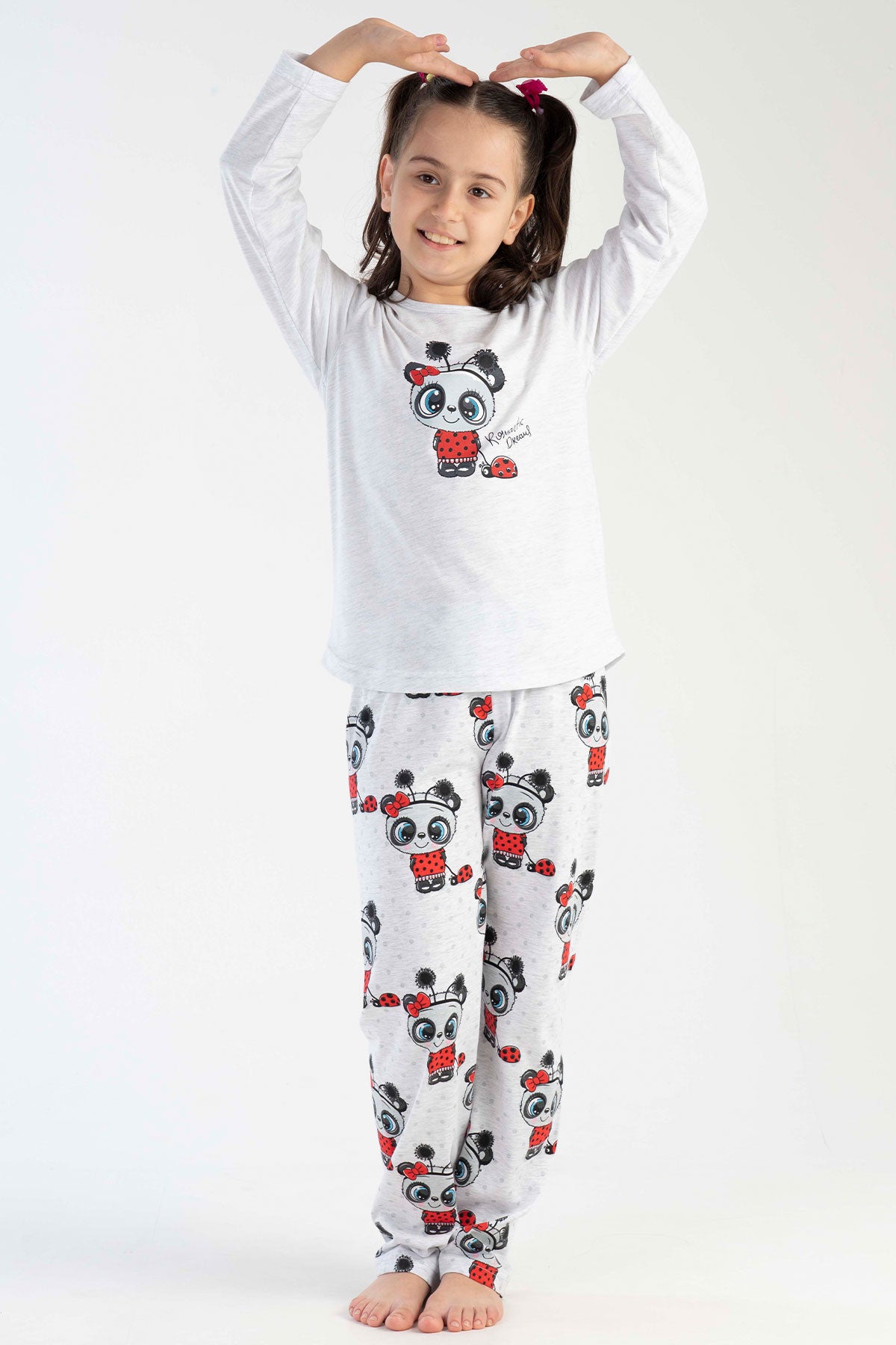 KIZ COCUK P.SUPREM O YAKA UZUN KOL ETEGI OVAL PIJAMA TAKIM(9-10/15-16)