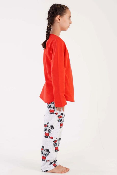 KIZ COCUK 2IPLIK O YAKA UZUN KOL ETEGI OVAL PIJAMA TAKIM(9-10/15-16)