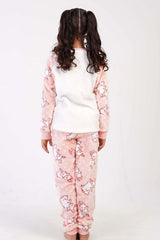 KIZ COCUK SOFT O YAKA REGLAN UZUN KOL ETEGI OVAL MANSETLI PIJAMA TAKIM(7-8/13-14)