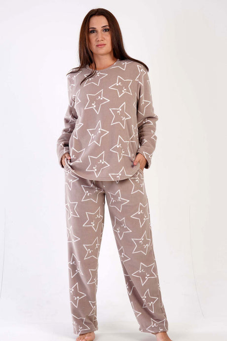 KADIN POLAR XXL O YAKA UZUN KOL ETEGI OVAL CEPLI PIJAMA TAKIM