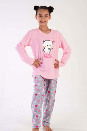 KIZ COCUK POLAR UZUN KOL PIJAMA TAKIM(7-8/13-14)